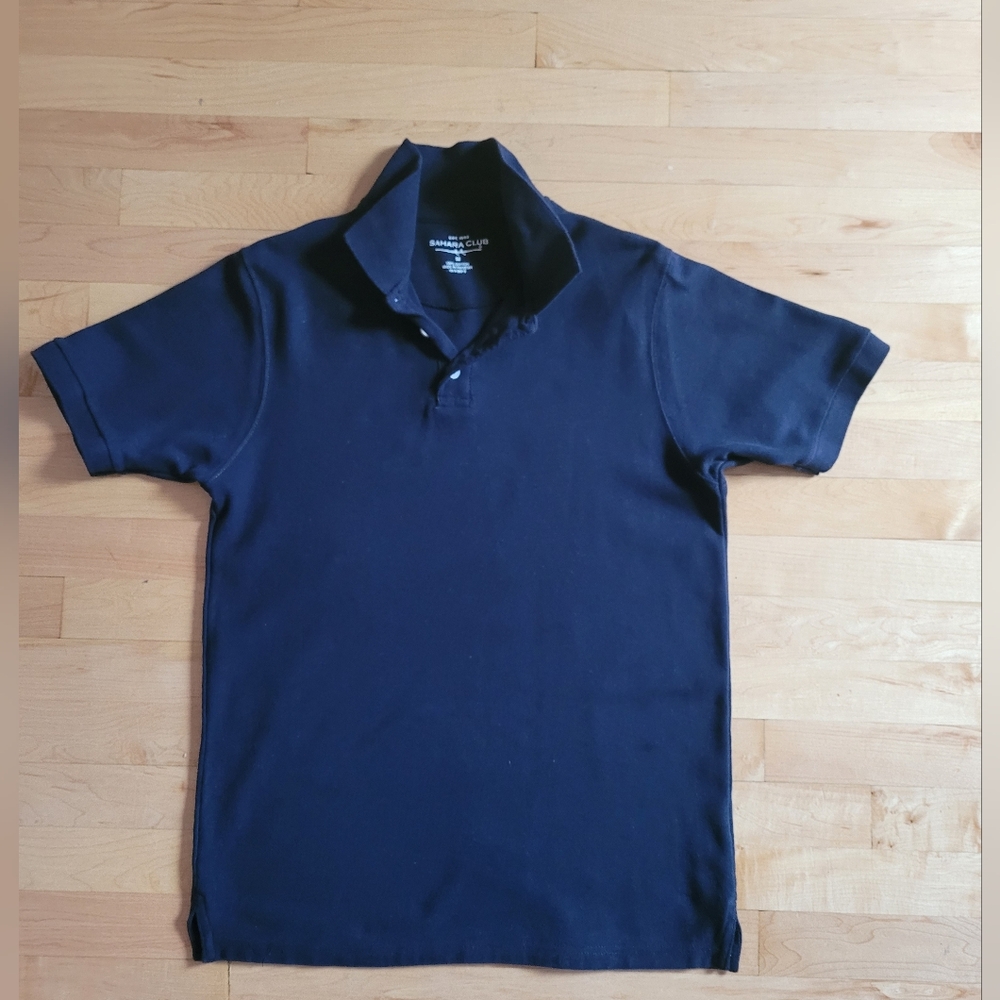 Sahara Club Mens Medium Navy Blue Short Sleeve Polo Shirt